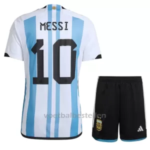 Argentinië 3 Star Lionel Messi 10 Thuistenue Kinderen WK 2022 Argentinië 3 Star Lionel Messi 10 Thuistenue Kinderen WK 2022