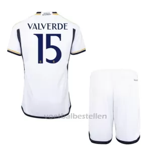 Real Madrid Federico Valverde 15 Thuistenue Kinderen 23/24 Real Madrid Federico Valverde 15 Thuistenue Kinderen 23/24