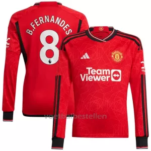 Manchester United Bruno Fernandes 8 Thuisshirt 23/24 Lange Mouwen Manchester United Bruno Fernandes 8 Thuisshirt 23/24 Lange Mouwen