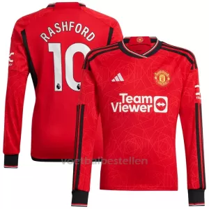 Manchester United Marcus Rashford 10 Thuisshirt 23/24 Lange Mouwen Manchester United Marcus Rashford 10 Thuisshirt 23/24 Lange Mouwen