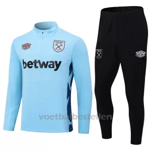 West Ham United Trainings Sweatshirt Pak 23/24 Blauw West Ham United Trainings Sweatshirt Pak 23/24 Blauw