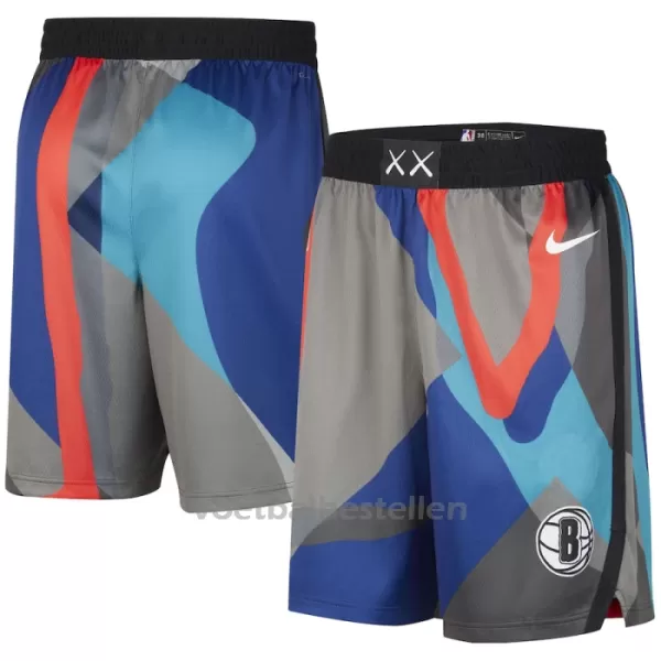 Brooklyn Nets Shorts City Edition Swingman Zwart Brooklyn Nets Shorts City Edition Swingman Zwart