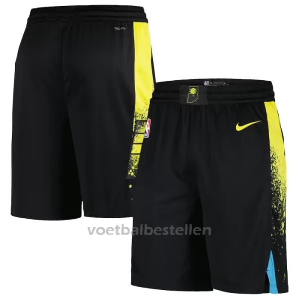 Indiana Pacers Shorts City Edition Swingman Zwart Indiana Pacers Shorts City Edition Swingman Zwart