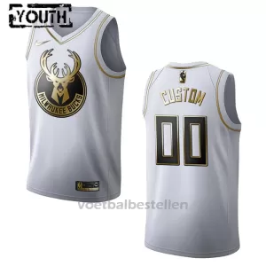 Milwaukee Bucks NBA Shirt Golden Edition Swingman Kinderen Wit Milwaukee Bucks NBA Shirt Golden Edition Swingman Kinderen Wit