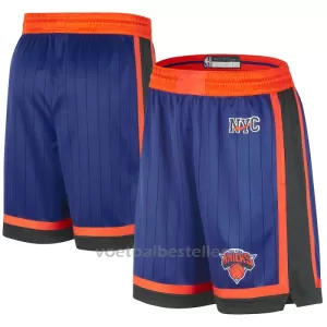 New York Knicks Shorts City Edition Swingman Blauw New York Knicks Shorts City Edition Swingman Blauw