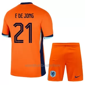 Nederland Frenkie de Jong 21 Thuistenue Kinderen EK 2024 Nederland Frenkie de Jong 21 Thuistenue Kinderen EK 2024