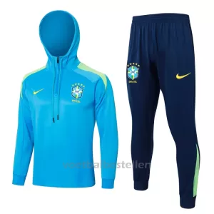 Brazilië Trainingssweaterset met Capuchon 24/25 Blauw Brazilië Trainingssweaterset met Capuchon 24/25 Blauw