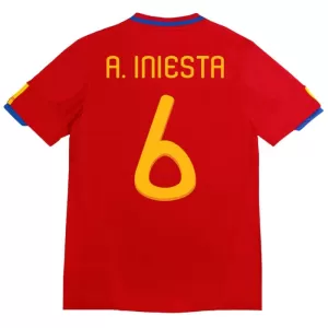 Spanje A. Iniesta 6 2010 Thuisshirt Retro Spanje A. Iniesta 6 2010 Thuisshirt Retro
