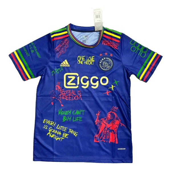 Ajax Amsterdam x Bob Marley Shirt 24/25 Blauw Ajax Amsterdam x Bob Marley Shirt 24/25 Blauw