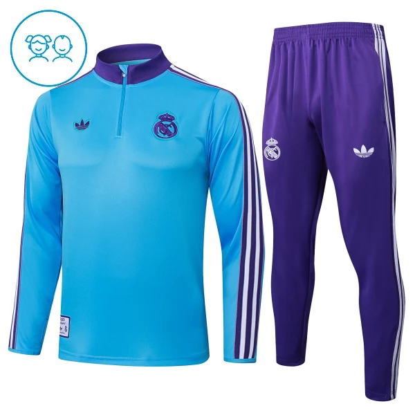 Real Madrid Trainingssweaterset Kinderen 25/26 Blauw Real Madrid Trainingssweaterset Kinderen 25/26 Blauw