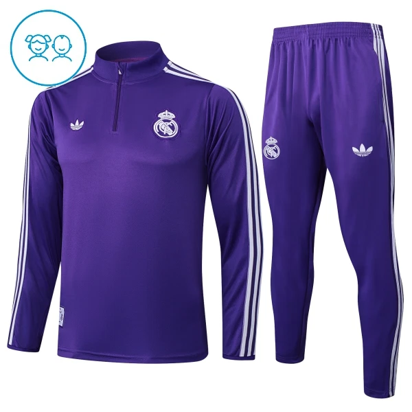 Real Madrid Trainingssweaterset Kinderen 25/26 Paars Real Madrid Trainingssweaterset Kinderen 25/26 Paars