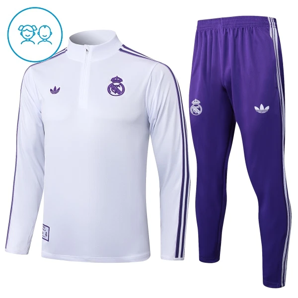 Real Madrid Trainingssweaterset Kinderen 25/26 Wit