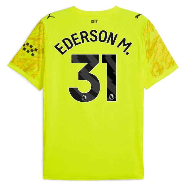 Manchester City Ederson Moraes M. 31 Doelman Shirt 25/26 Geel Manchester City Ederson Moraes M. 31 Doelman Shirt 25/26 Geel