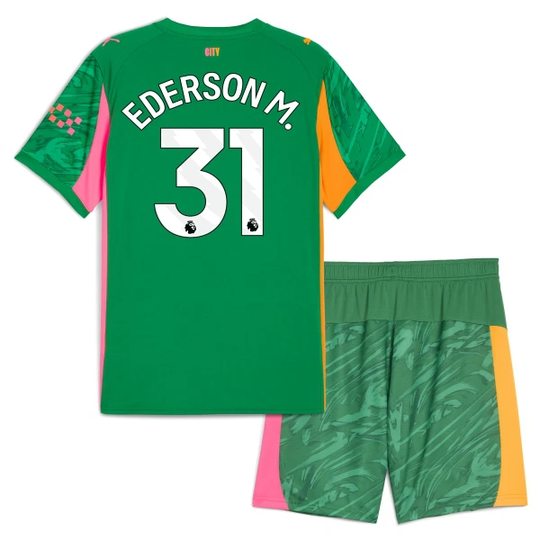 Manchester City Ederson Moraes M. 31 Doelman Tenue Kinderen 25/26 Groente