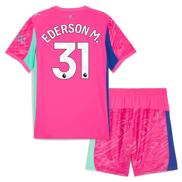 Manchester City Ederson Moraes M. 31 Doelman Tenue Kinderen 25/26 Roze