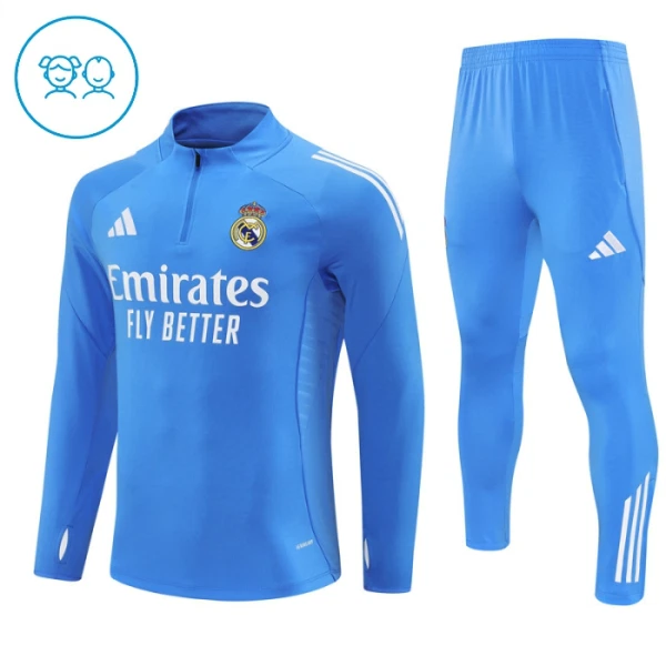 Real Madrid Trainingssweaterset Kinderen 25/26 Blauw Real Madrid Trainingssweaterset Kinderen 25/26 Blauw