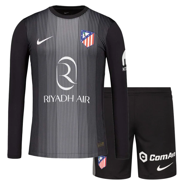 Atlético Madrid Doelman Tenue Kinderen 25/26 Lange Mouwen Zwart