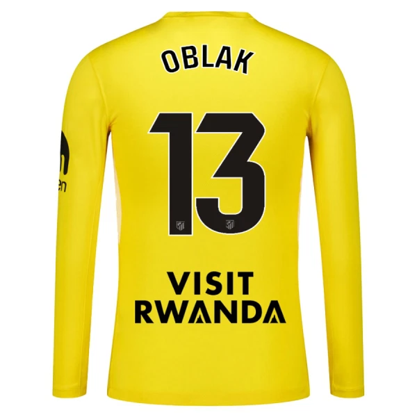 Atlético Madrid Jan Oblak 13 Doelman Shirt 25/26 Lange Mouwen Geel