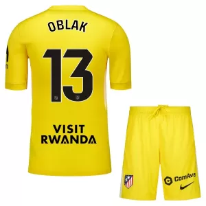 Atlético Madrid Jan Oblak 13 Doelman Tenue Kinderen 25/26 Geel