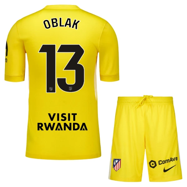 Atlético Madrid Jan Oblak 13 Doelman Tenue Kinderen 25/26 Geel Atlético Madrid Jan Oblak 13 Doelman Tenue Kinderen 25/26 Geel