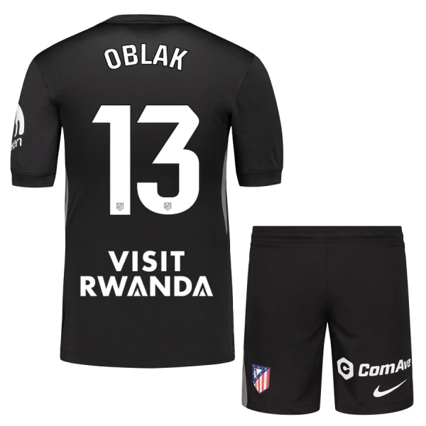 Atlético Madrid Jan Oblak 13 Doelman Tenue Kinderen 25/26 Zwart