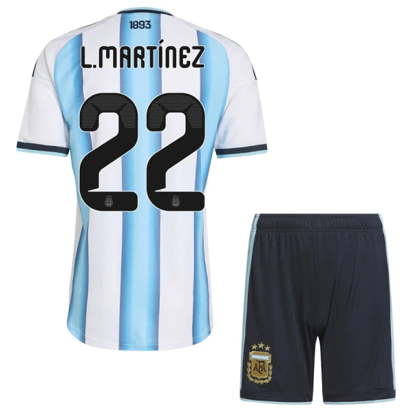 Argentinië Lautaro Martínez 22 Thuistenue Kinderen WK 2026