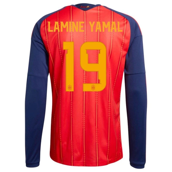 Spanje Lamine Yamal 19 Thuisshirt WK 2026 Lange Mouwen