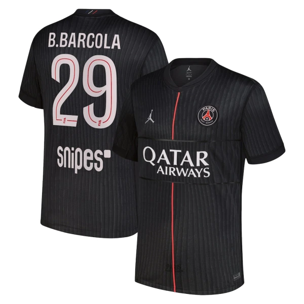 Paris Saint-Germain B. Barcola 29 Vierde Shirt Jordan 25/26