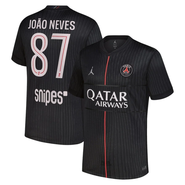 Paris Saint-Germain Joao Neves 87 Vierde Shirt Jordan 25/26