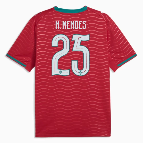 Portugal Nuno Mendes 25 Thuisshirt WK 2026