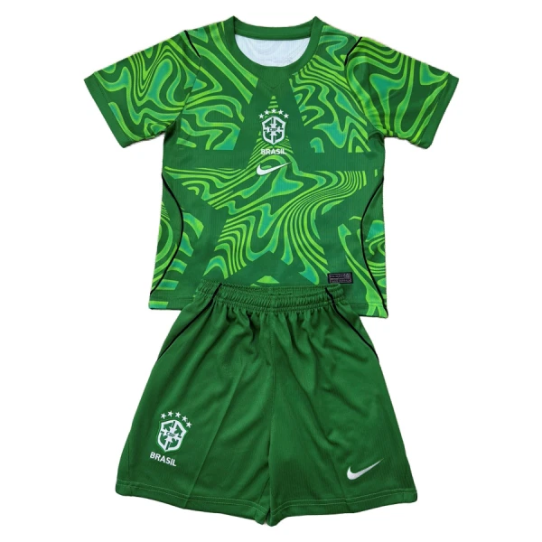 Brazilië Doelman Thuistenue Kinderen WK 2026 Groente Brazilië Doelman Thuistenue Kinderen WK 2026 Groente