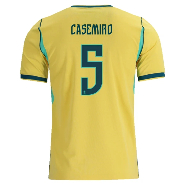 Brazilië Casemiro 5 Thuisshirt WK 2026 Brazilië Casemiro 5 Thuisshirt WK 2026
