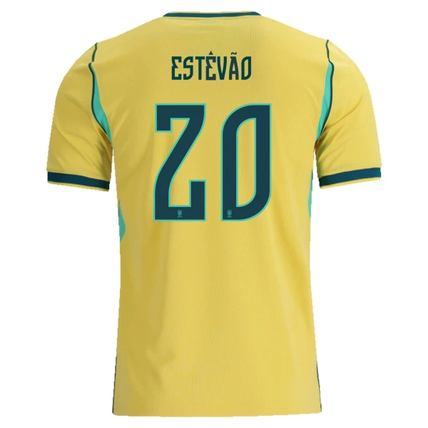 Brazilië Estevao 20 Thuisshirt WK 2026 Brazilië Estevao 20 Thuisshirt WK 2026
