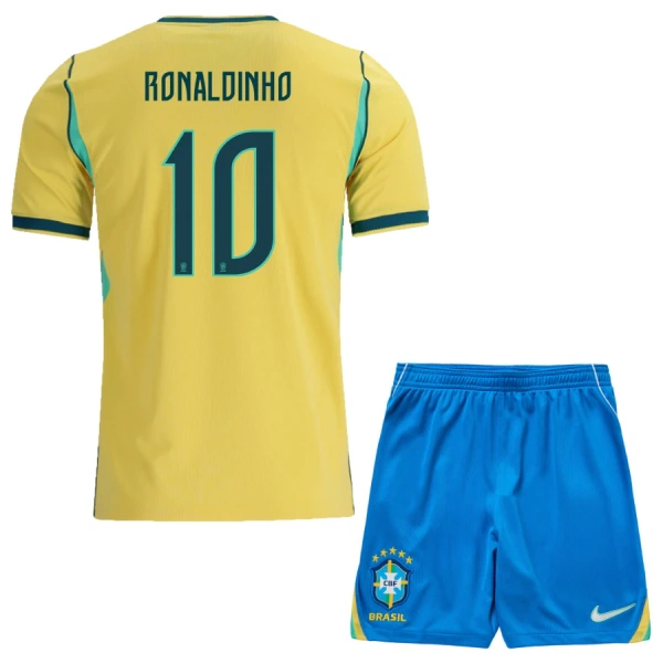 Brazilië Ronaldinho 10 Thuistenue Kinderen WK 2026 Brazilië Ronaldinho 10 Thuistenue Kinderen WK 2026