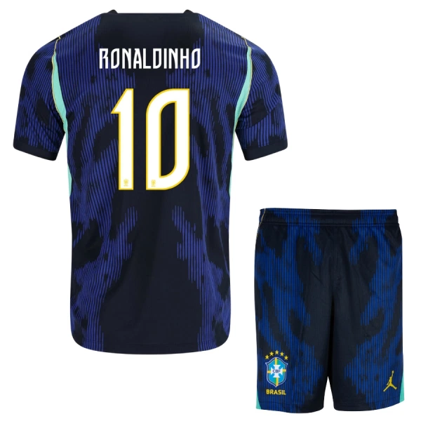 Brazilië Ronaldinho 10 Uittenue Kinderen WK 2026 Brazilië Ronaldinho 10 Uittenue Kinderen WK 2026