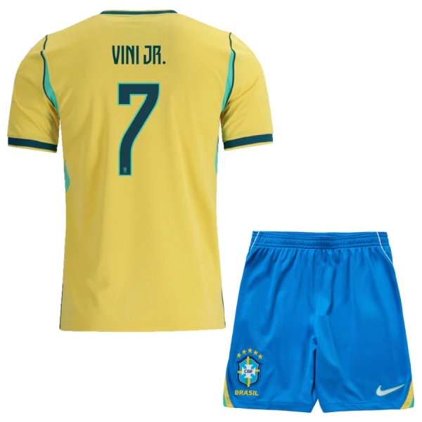 Brazilië Vinicius Junior 7 Thuistenue Kinderen WK 2026 Brazilië Vinicius Junior 7 Thuistenue Kinderen WK 2026