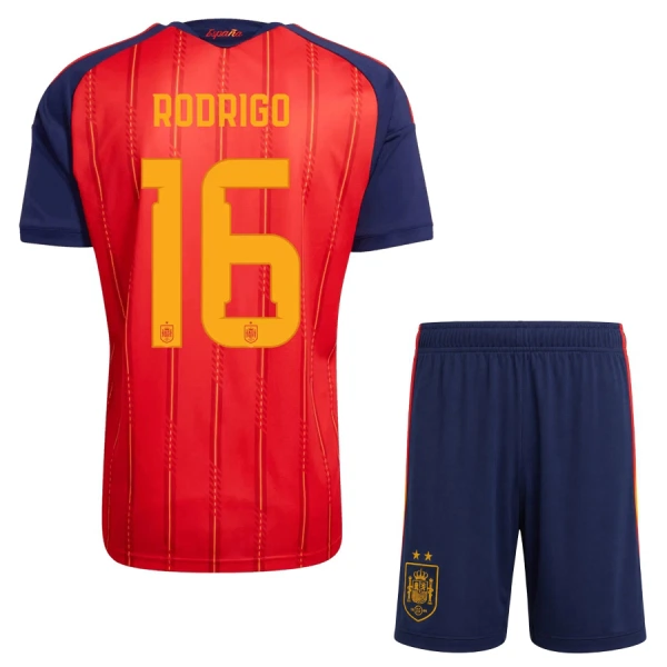 Spanje 2 Stars Rodrigo Hernández 16 Thuistenue Kinderen WK 2026 Spanje 2 Stars Rodrigo Hernández 16 Thuistenue Kinderen WK 2026