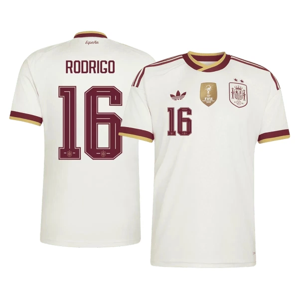Spanje 2 Stars Rodrigo Hernández 16 Uitshirt WK 2026 Spanje 2 Stars Rodrigo Hernández 16 Uitshirt WK 2026