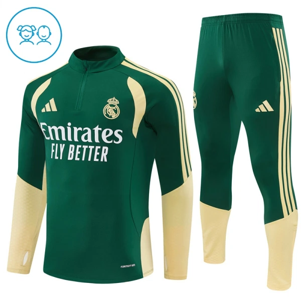 Real Madrid Trainingssweaterset Kinderen 26/27 Groente Real Madrid Trainingssweaterset Kinderen 26/27 Groente