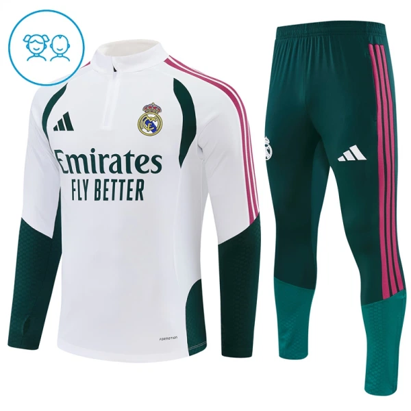 Real Madrid Trainingssweaterset Kinderen 26/27 Wit Real Madrid Trainingssweaterset Kinderen 26/27 Wit