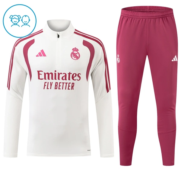 Real Madrid Trainingssweaterset Kinderen 26/27 Wit Real Madrid Trainingssweaterset Kinderen 26/27 Wit