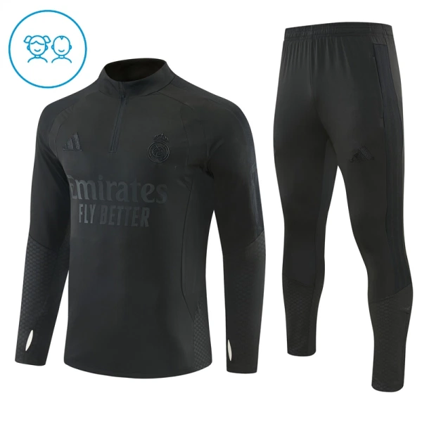 Real Madrid Trainingssweaterset Kinderen 26/27 Zwart Real Madrid Trainingssweaterset Kinderen 26/27 Zwart