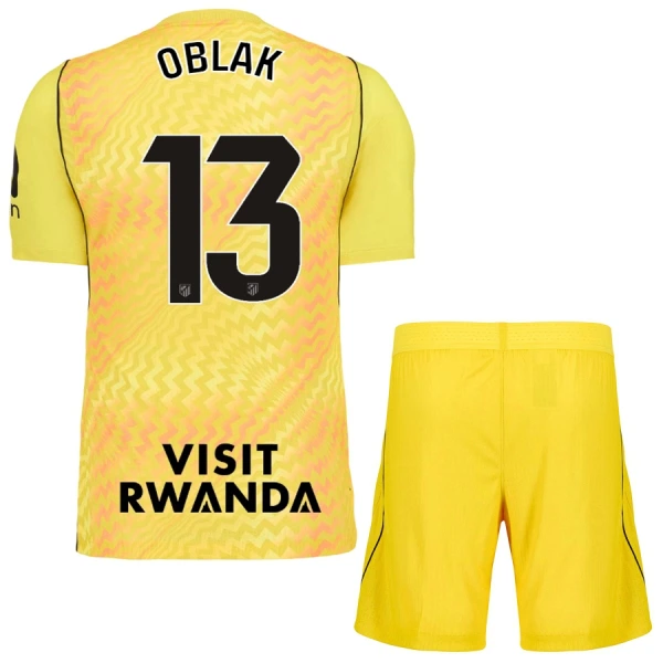 Atlético Madrid Jan Oblak 13 Doelman Tenue Kinderen 26/27 Geel Atlético Madrid Jan Oblak 13 Doelman Tenue Kinderen 26/27 Geel